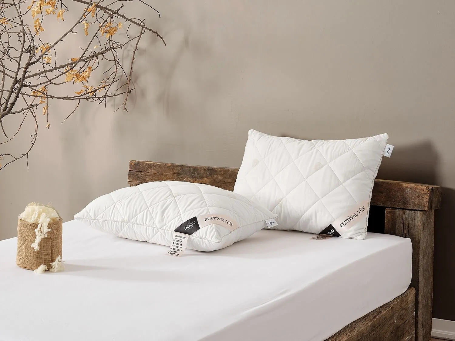 Doqu Home Festival Yün Yastık 50 x 70 cm - Beyaz